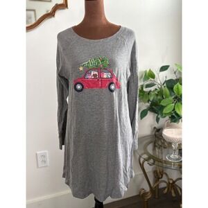 Jane and Bleecker Christmas Car Pajamas Size‎ Medium Gray Long Sleeve